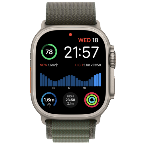 Apple Watch face with tide bars complication