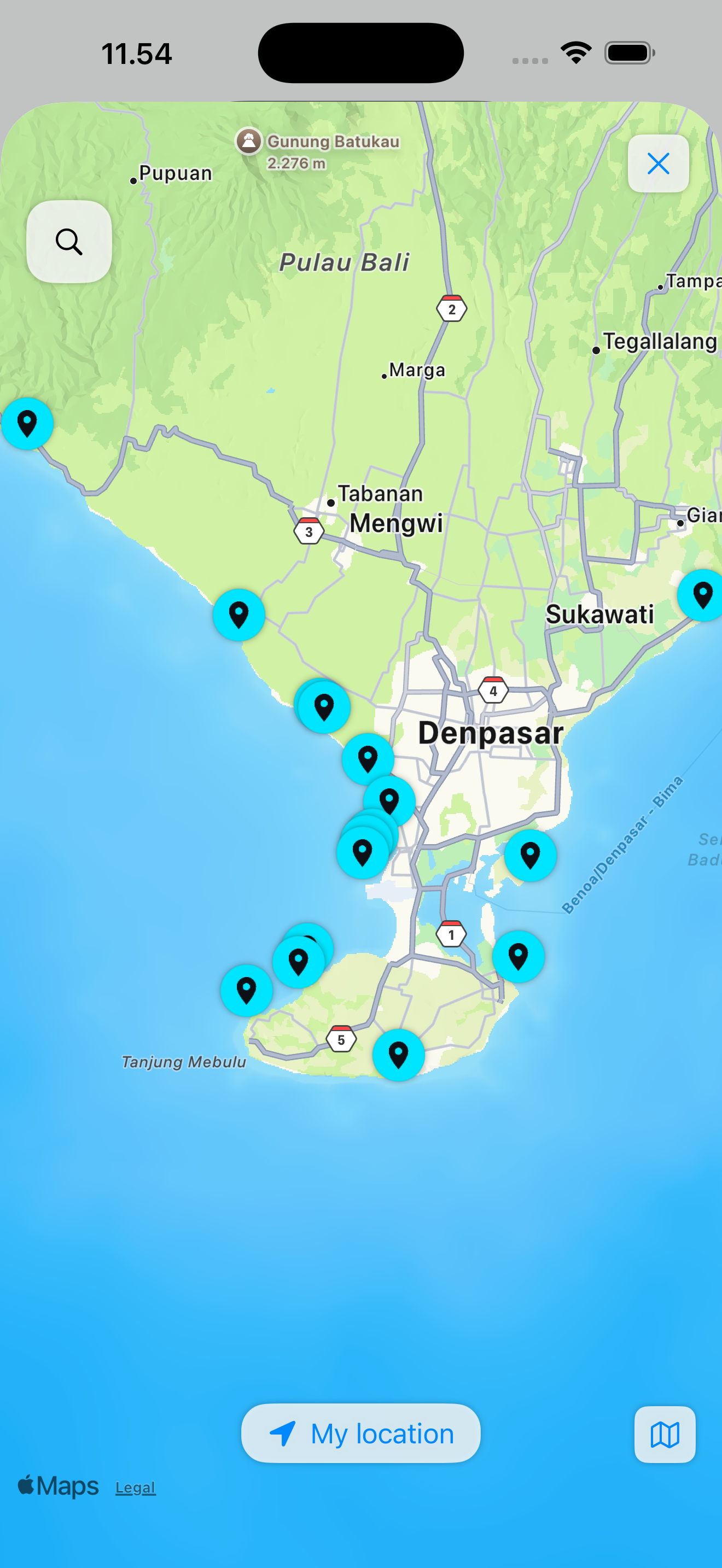 Map of Bali surf spots